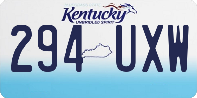 KY license plate 294UXW