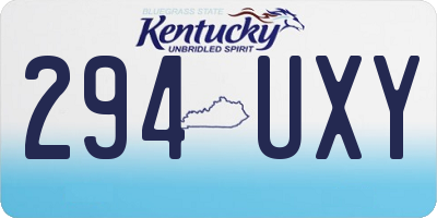 KY license plate 294UXY