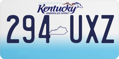 KY license plate 294UXZ