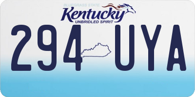 KY license plate 294UYA