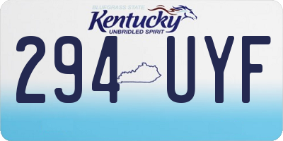 KY license plate 294UYF