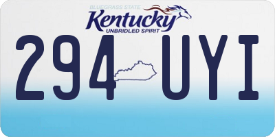 KY license plate 294UYI
