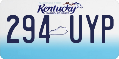 KY license plate 294UYP