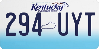 KY license plate 294UYT