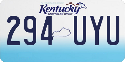 KY license plate 294UYU