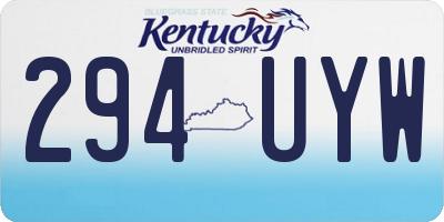 KY license plate 294UYW