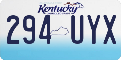 KY license plate 294UYX