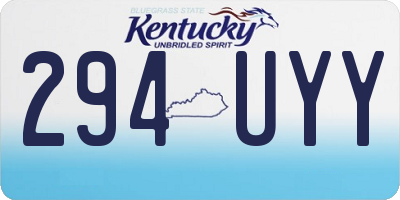 KY license plate 294UYY