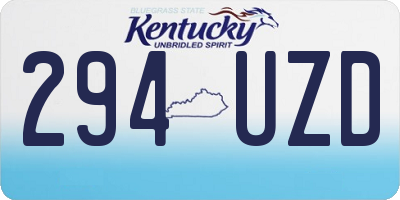 KY license plate 294UZD
