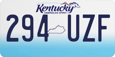 KY license plate 294UZF