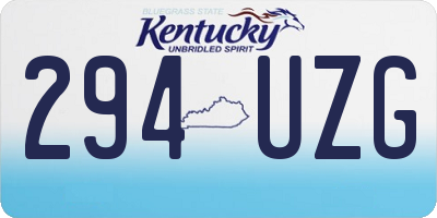 KY license plate 294UZG