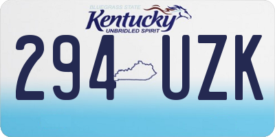 KY license plate 294UZK