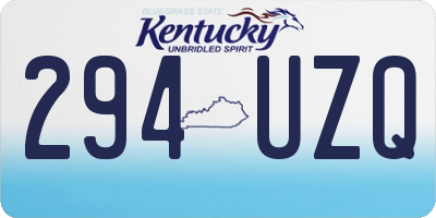 KY license plate 294UZQ
