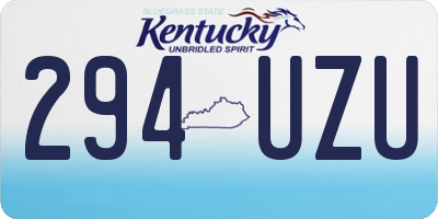 KY license plate 294UZU