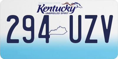 KY license plate 294UZV
