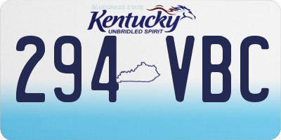 KY license plate 294VBC