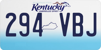 KY license plate 294VBJ