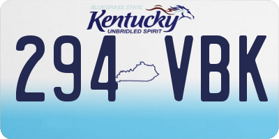 KY license plate 294VBK