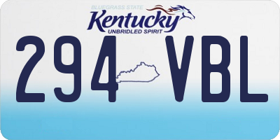 KY license plate 294VBL