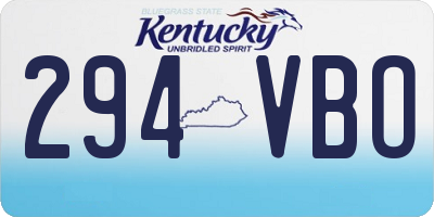 KY license plate 294VBO