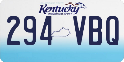 KY license plate 294VBQ