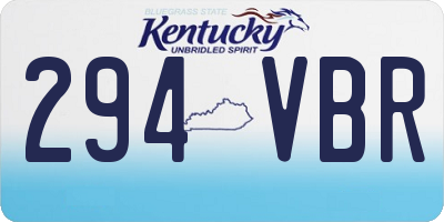 KY license plate 294VBR