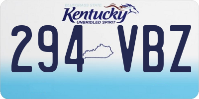 KY license plate 294VBZ