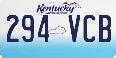 KY license plate 294VCB