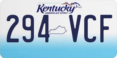 KY license plate 294VCF