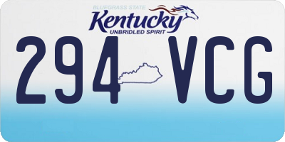 KY license plate 294VCG