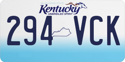 KY license plate 294VCK