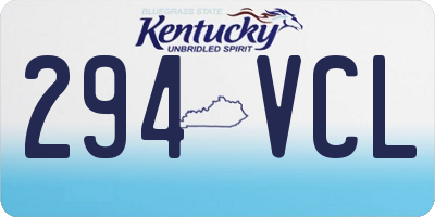 KY license plate 294VCL