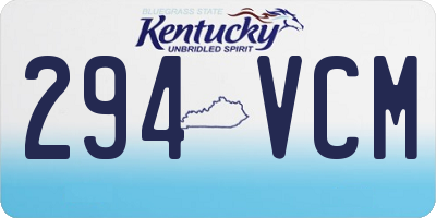 KY license plate 294VCM