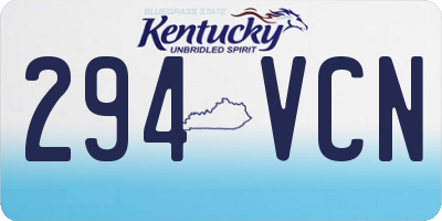 KY license plate 294VCN