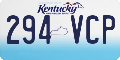 KY license plate 294VCP