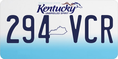 KY license plate 294VCR