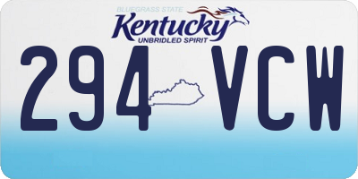 KY license plate 294VCW