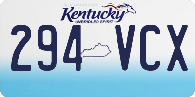 KY license plate 294VCX