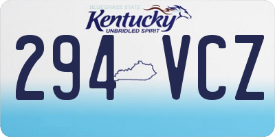 KY license plate 294VCZ