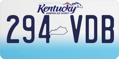 KY license plate 294VDB
