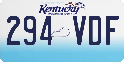 KY license plate 294VDF