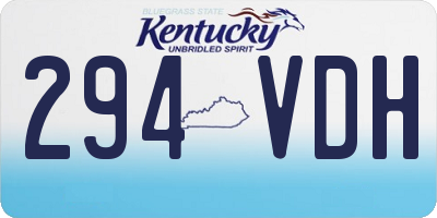 KY license plate 294VDH