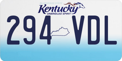 KY license plate 294VDL