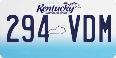 KY license plate 294VDM