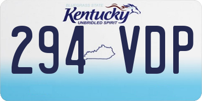 KY license plate 294VDP