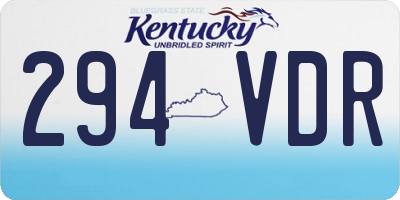 KY license plate 294VDR