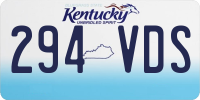 KY license plate 294VDS
