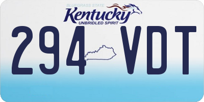 KY license plate 294VDT