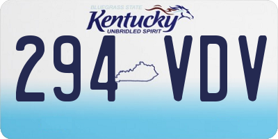 KY license plate 294VDV