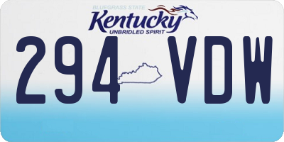 KY license plate 294VDW